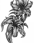 Two lilies tattoo design