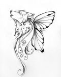 Wolf with butterfly wings