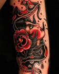 Woman and rose tattoo