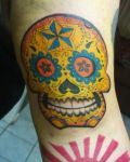 Yellow skull with oriental patterns