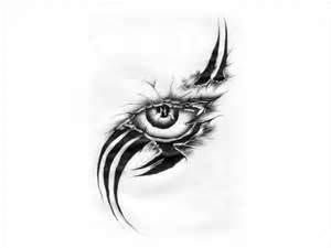 Eye with tribal patterns