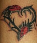 Tribal heart with flowers