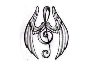 Small tattoo design with violin key