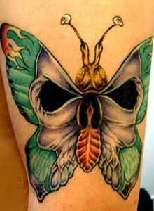 Butterfly with skull motive