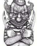 Tattoo design with clown